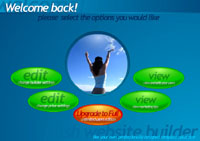 Click to demo the online Flash website builder administration panel