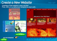 Click to demo the online Flash Website Builder software!